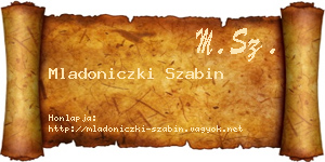 Mladoniczki Szabin névjegykártya